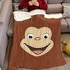 Curious George-s Flannel Blanket Warm Soft Halloween Christmas Couch Warm Cozy Decorative Decor Gift for All Season