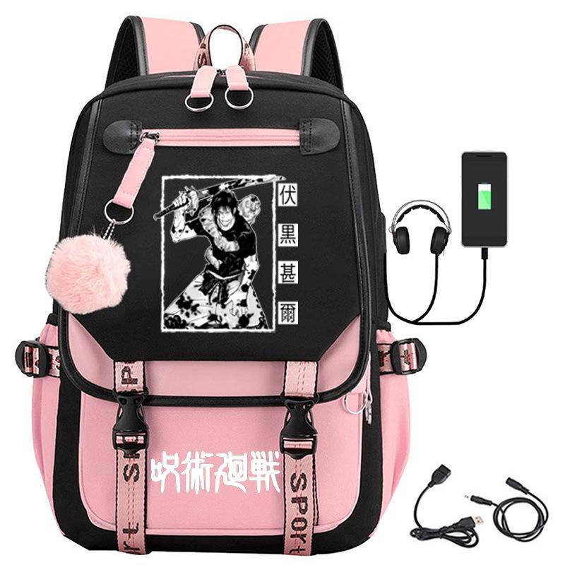 Animation Spell Return To Fight Peripheral Backpack Large Capacity Student Schoolbag Outdoor Travel Bag Multi-function Computer Bag
