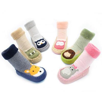 Осінь-зима Дитяче взуття Шкарпетки Дитячі шкарпетки з мультфільмами Дитячі дитячі шкарпетки для підлоги Шкіряні нековзкі товсті шкарпетки