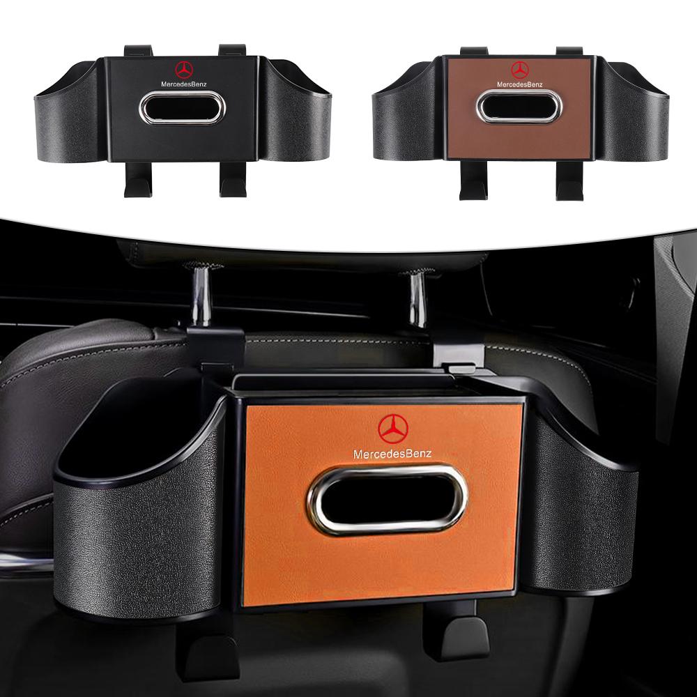 2025 New Car Seat Back Storage Box Multifunction Cup Tissue Phone Stowing Tidying For Mercedes Benz G S R C E B A Class GLA GLK