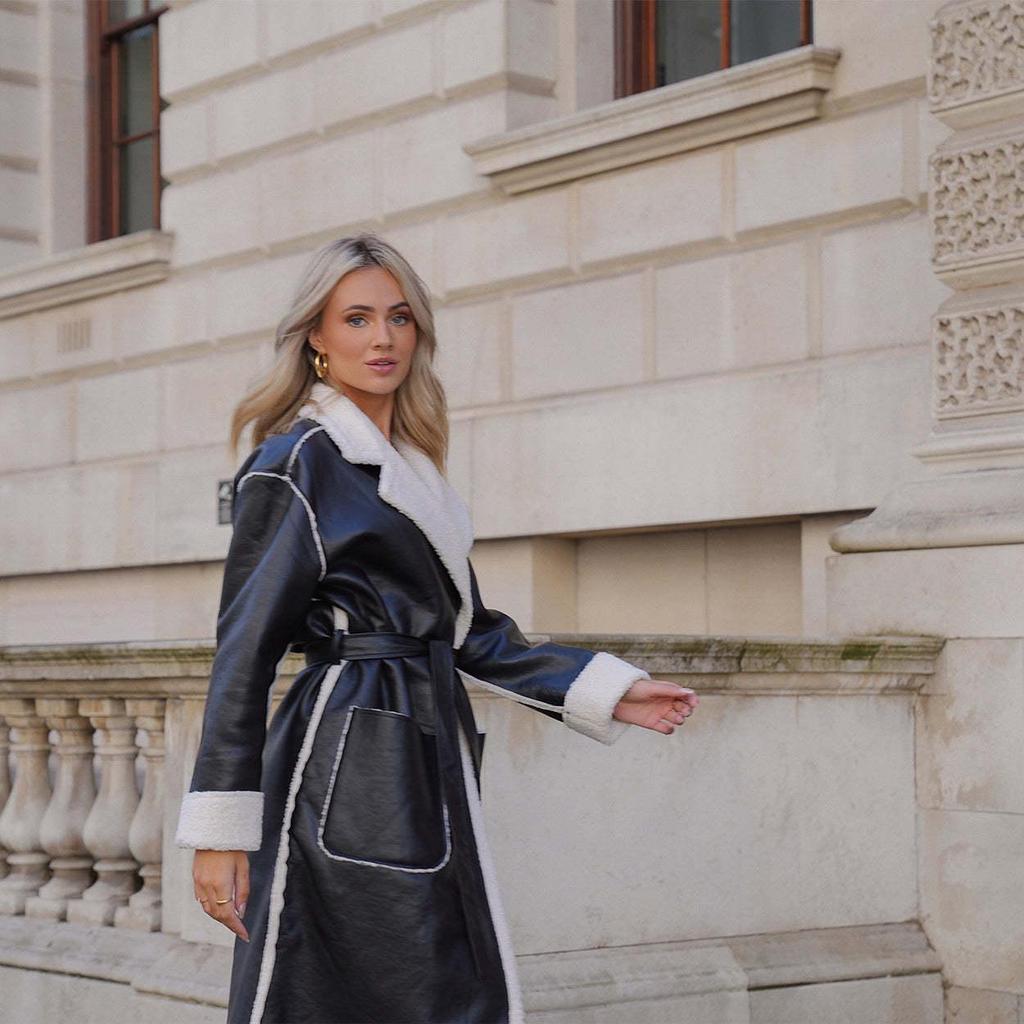 Women's Casual Leather Trench Coat - Autumn/Winter Fashion Outerwear, Loose Fit