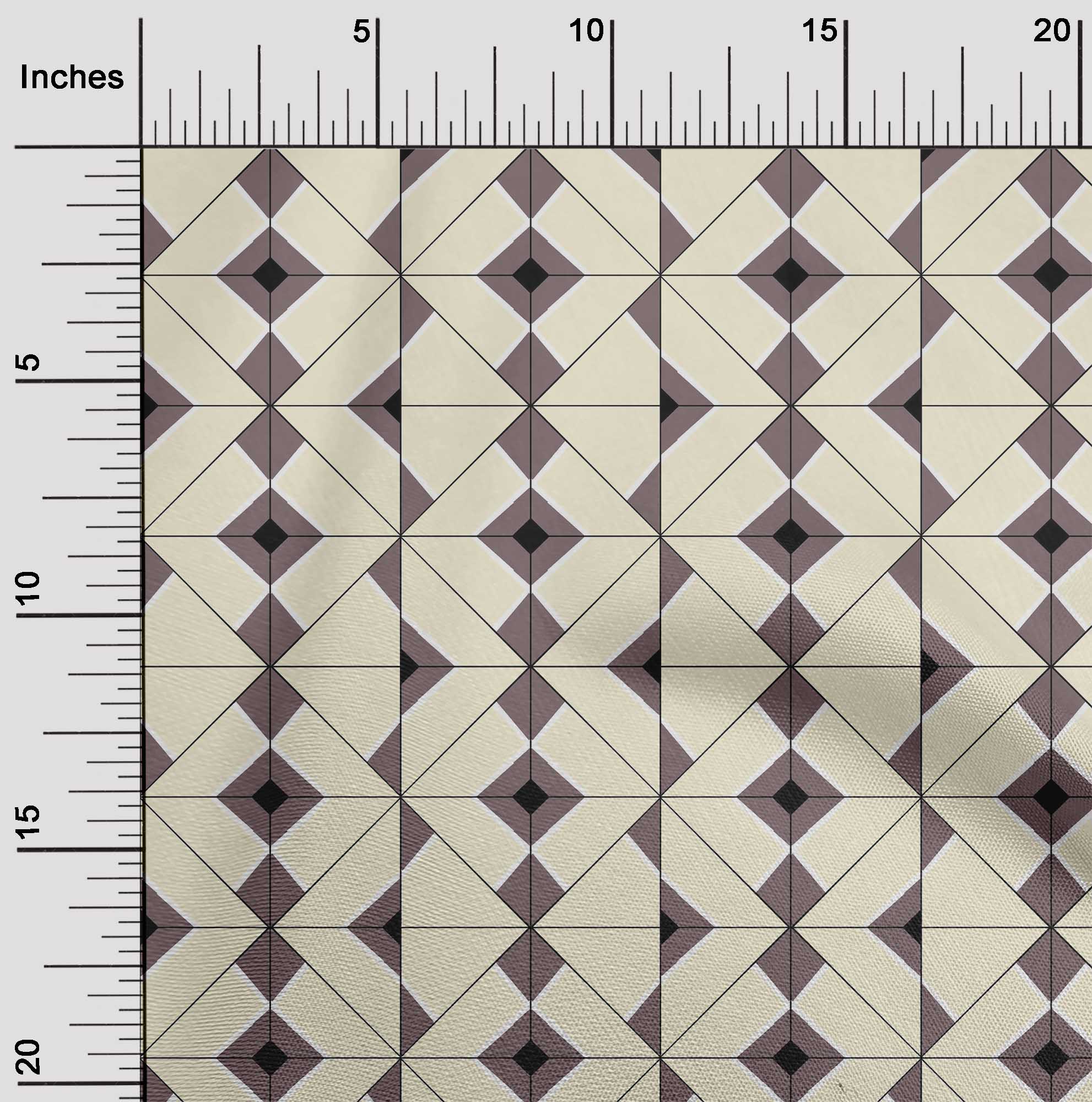

oneOone Cotton Flex Fabric Diamond Geometric Print Sewing Fabric BTY 40 Inch 42 Inch Wide - Viscose Chiffon коричневий