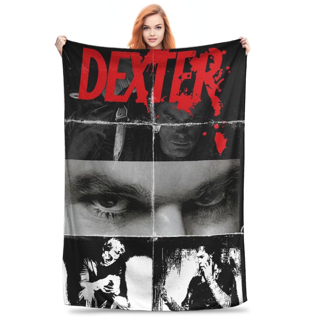 Flannel Throw Blanket Dexter Morgan Movies Warm Plush Blankets Soft Bedspread for Bed Living room Home Travel Sofa