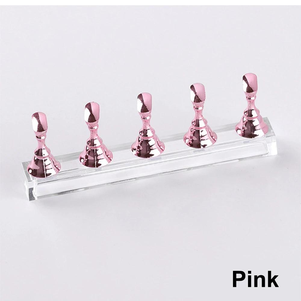 

With Reusable Putty Nail Beginner diy 5pcs Magnetic Nail Stand for Press On Nails Display Fake Nail Nail Tips Practice Holder