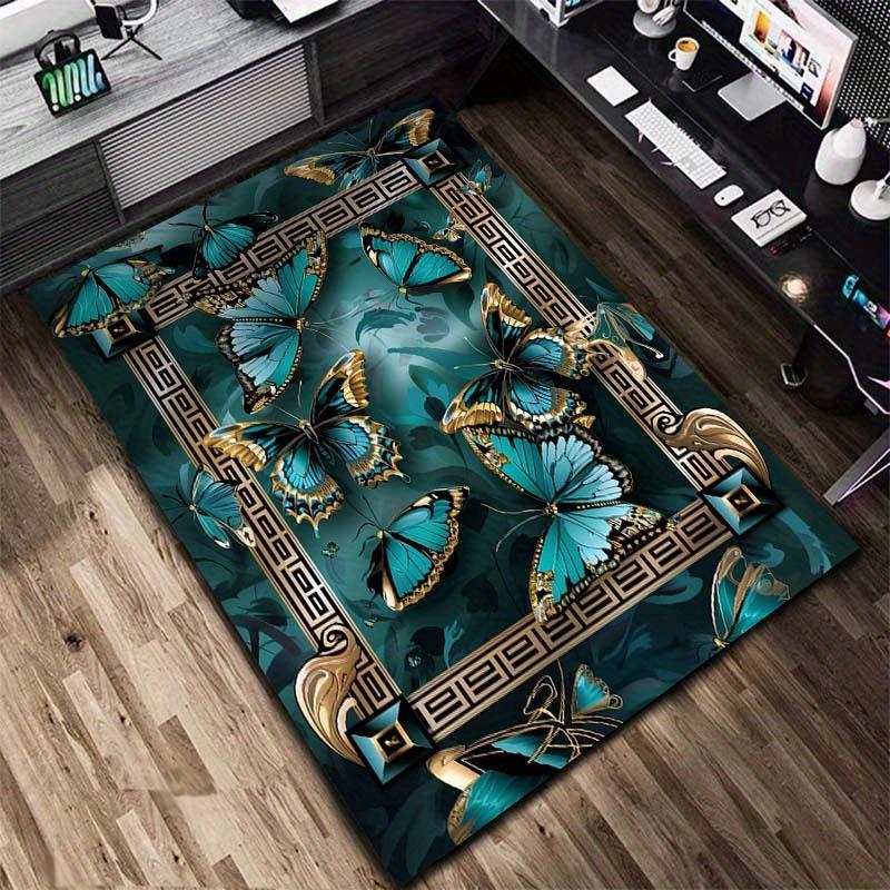 Schmetterlings Teppich Samt Flanell Bedruckte Bodenmatte Elegantes Design Dekorteppich Eingangsbereich Heimdekoration