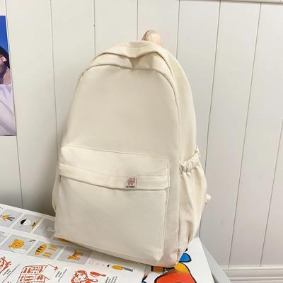 Zaino da donna in nylon impermeabile, borsa da viaggio femminile, zaini per la scuola per ragazze adolescenti, zaino di colore solido