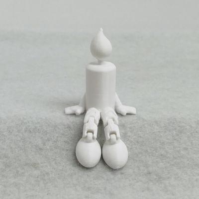 3D Printed Candle Person Ornament, with Movable Joints, Adjustable Posing Smooth Texture Ornament, for Home Desktop Decoration