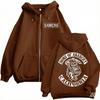 New Sons of Anarchy Double Sided Printed Hoodie Men's and Women's Gothic Retro Zipper Sports Casual Street Fashion Hoodie