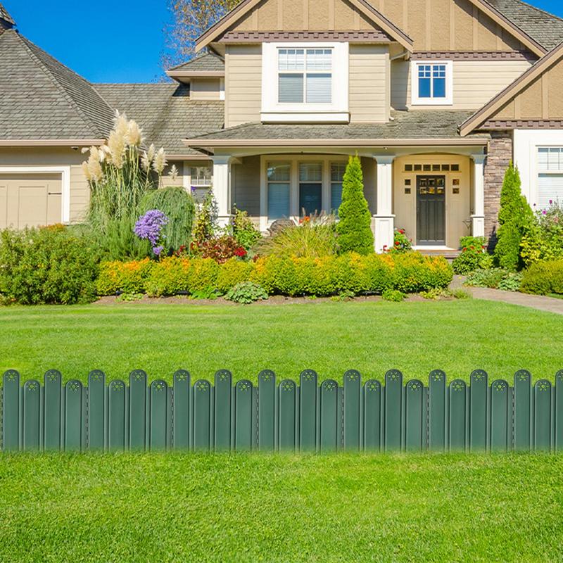Garden Edging Border 10 Pack Flower Bed Edging Borders Decorative Garden Fencing Interlocking Animal Barrier Vegetable Palisade