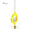 Parakeet Bird Mirror Heart Cage Hanging Climb Pet Playing Toy