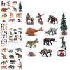 Lifelike Ancient Era Scene Desktop Decor With Prehistoric Animals And Humans Models