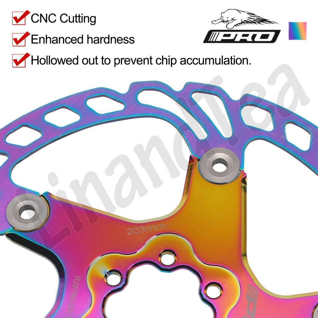 IIIPRO Disc Brake Rotors Multicolor Floating Brake Rotors 140/160/180/203mm Hydraulic Disc Brake Rotor Road Mountain Bike Discs