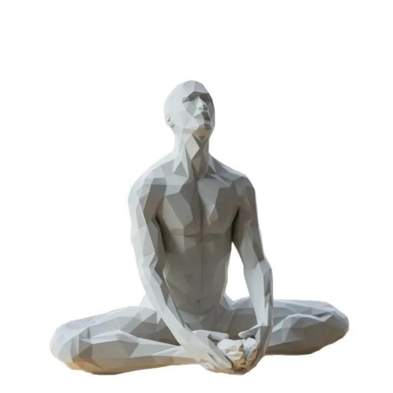 Calming Meditation Man Series Resin Figurine Small Ornament Zen Home Decor Living Room Shelf Desktop Yoga Mindfulness Crafts