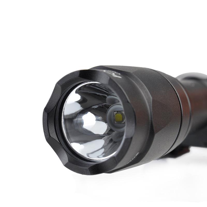 M600C Tactical High-Brightness LED Flashlight with Tail Switch and Crenellated Bezel