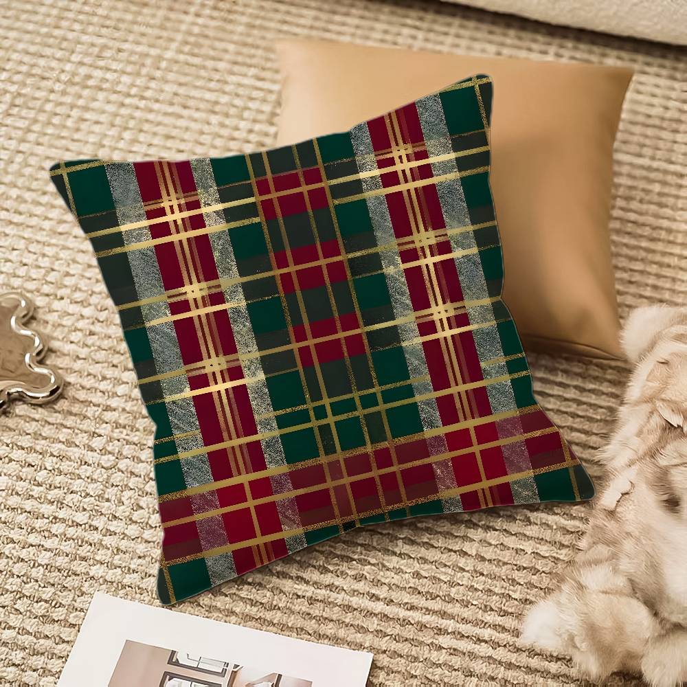 Frohe Weihnachten Kissenbezug Seidiger Kurzplüsch mit unsichtbarem Reißverschluss Staubdichter Sofakissenbezug