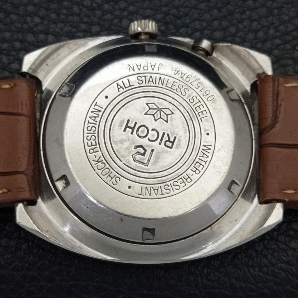 JAPAN VINTAGE RICOH R31 AUTOMATIC MENS BROWN COLOR DIAL WATCH A701954-5 R207-a701954
