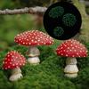 Glow-in-the-Dark Mushroom Garden Decor Set Resin Craft Outdoor Patio Indoor Home Decoration