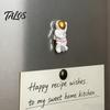 Resin Cartoon Magnets Astronaut Refrigerator Magnet, 3D Flying Saucer Fridge Office Whiteboard Accessories Space Theme Decoration for Kitchen Cabinet