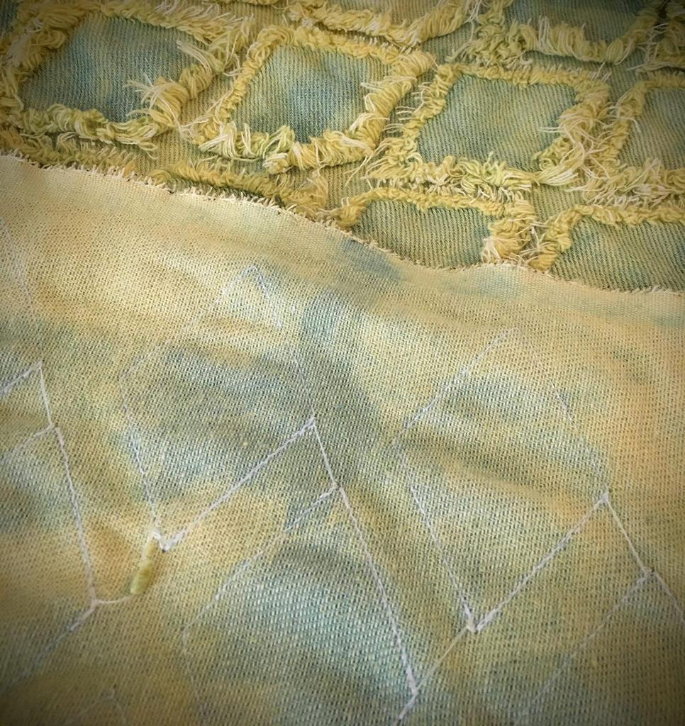 Fringe Diamond Denim Handmade Denim Thin Cotton Denim 1m Fabric, Remnants, Fabric, (Yellowstone)