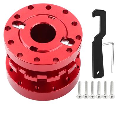 Car Steering Wheel Hub Racing Extension Spacer Adapter Kit Adjustable 40mm To 70mm(Red)