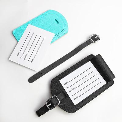 Etichetta per Bagaglio in Pelle PU Personalizzabile con Cartoncino e Cucitura a Filo con Bordo Oleato a Grana Incrociata