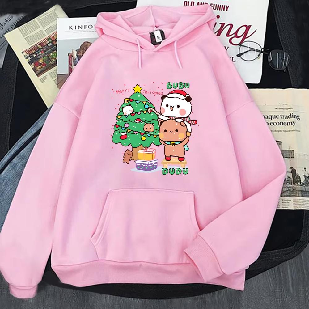 Harajuku Bubu Dudu Cute Cartoon Printed Hoodie Couple Women Men Sweatshirt Hip Hop Long Sleeves Fleece Loose Hooded Streetwear