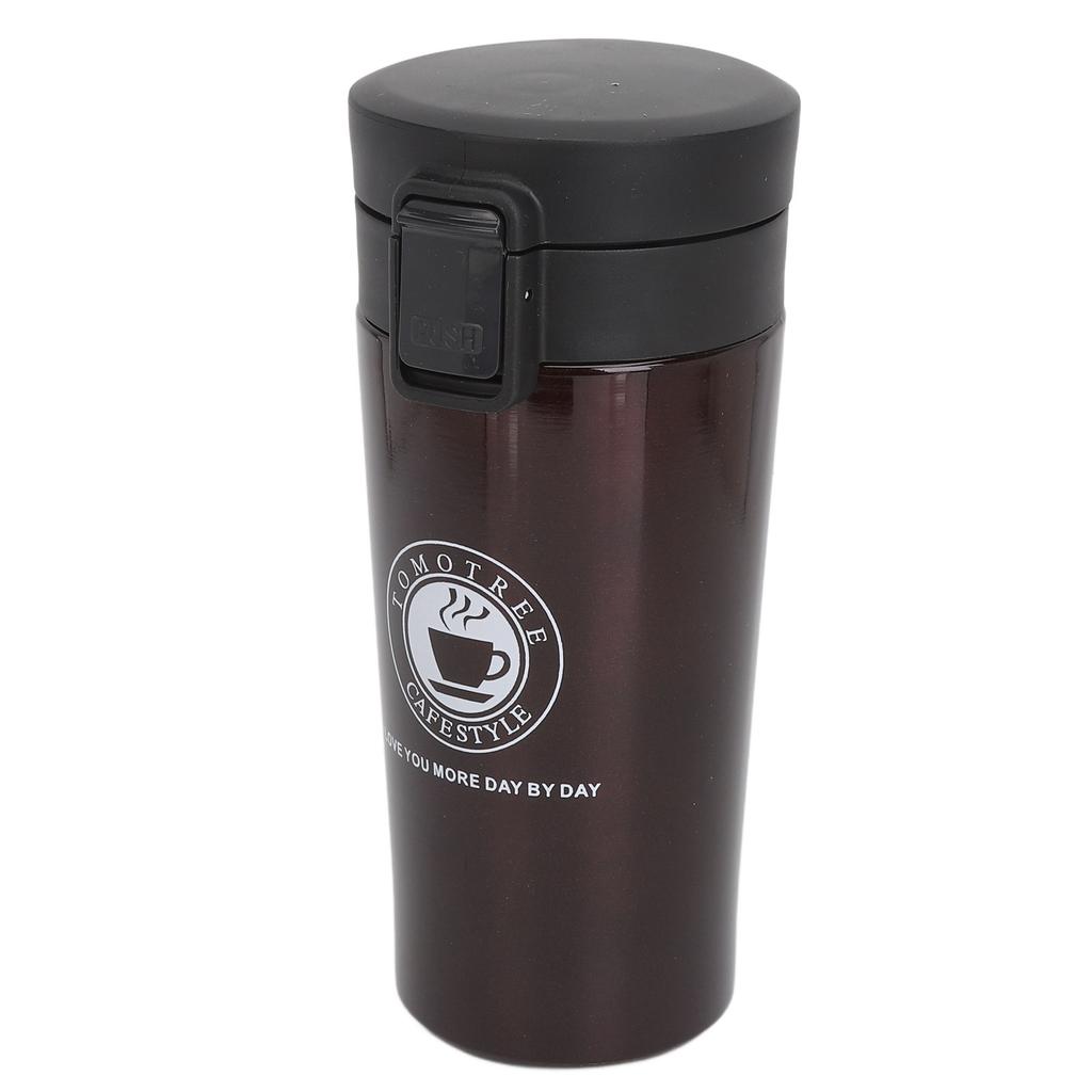 Insulated Coffee Cup Dual Layers Stainless Steel Portable Snap Flip Lid Insulated Coffee Bottle Coffee 380ml