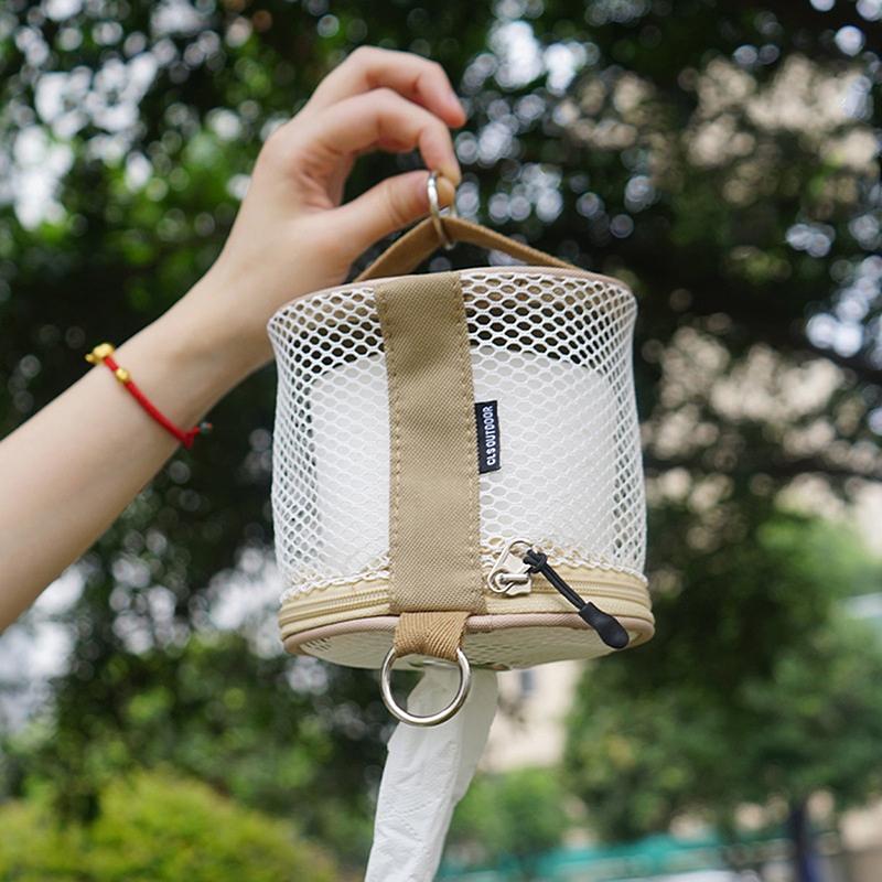 Outdoor Camping Tissue Case Roll Paper Storage Bag With Hook Portable Tissue Holder Tent Hanging Napkin Holder Camping Supplies