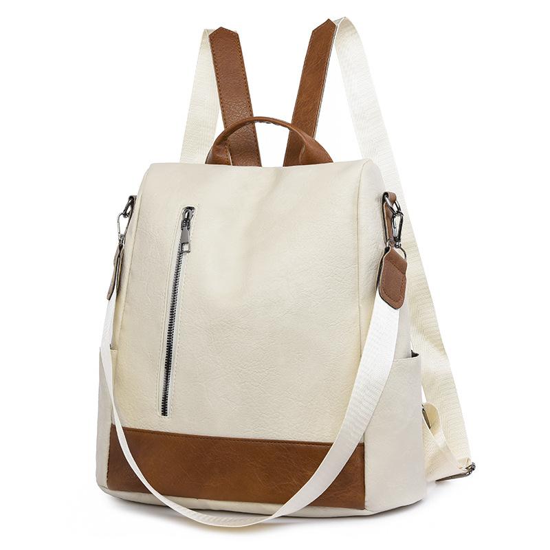 

Женский рюкзак из искусственной кожи, дорожный рюкзак бежевый