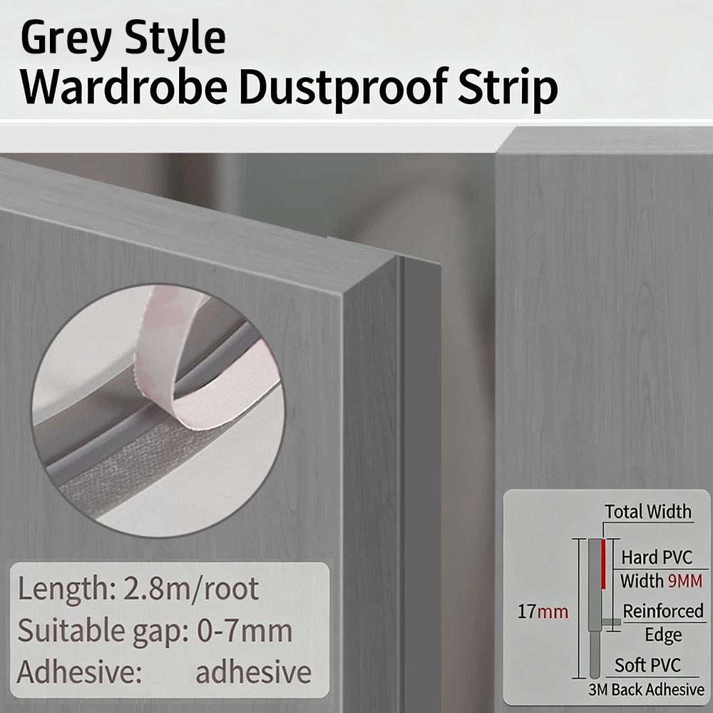 New Self-Adhesive Cabinet Door Dust Strips 2.8M TPE Seal Strip Gap Filling Strip Insect-proof