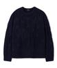 TRILLION Washable Big Cable Oversized Crew Neck Knit [Navy]