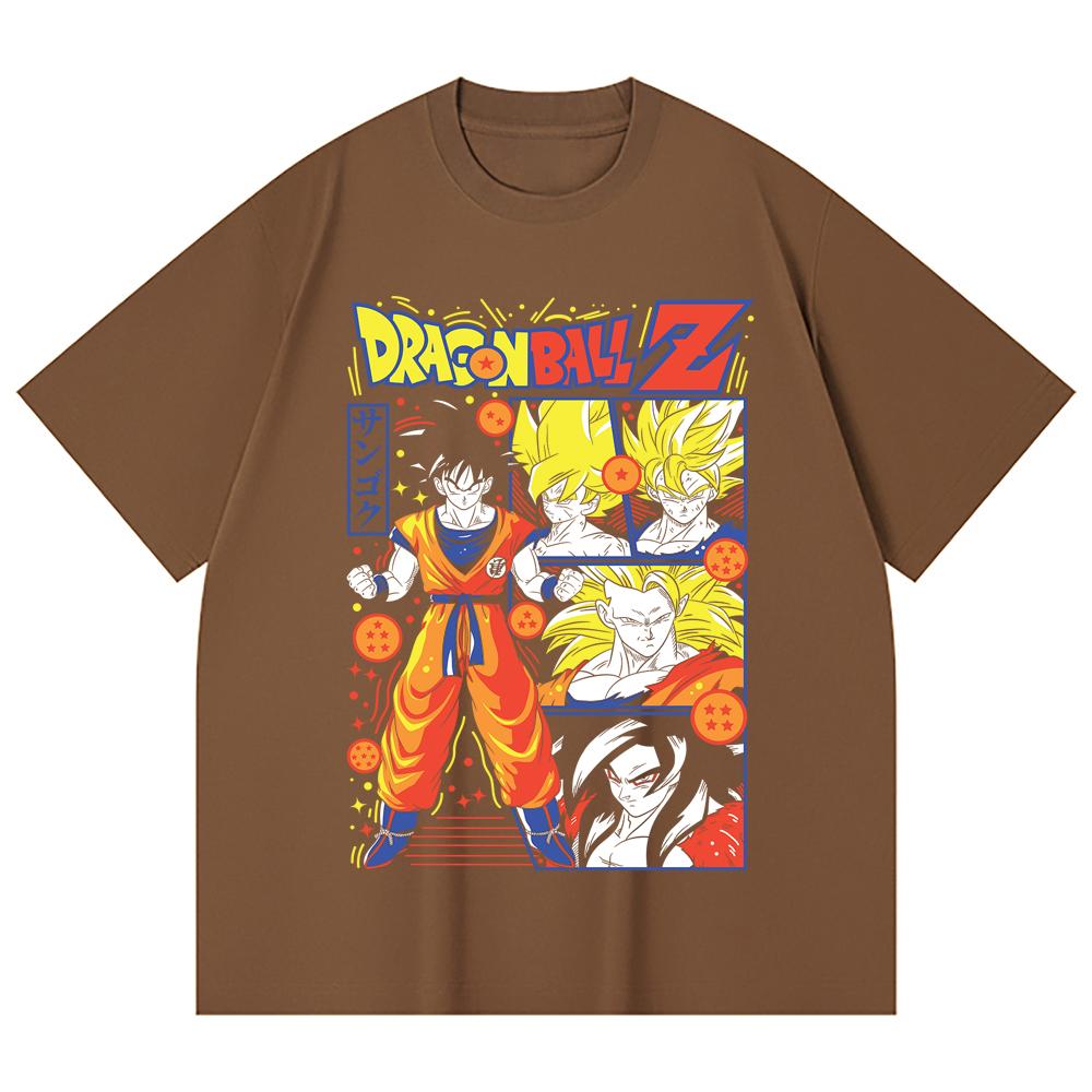 230 Gsm 100% Cotton Dragon Ball V56 Goku Print Unisex Heavy Cotton T Shirt