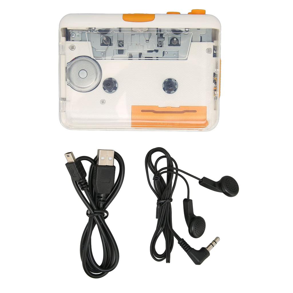 USB Cassette To MP3 Cassette Player Portable Music Tape Player To Digital Converter Via Tape To MP3 Converter with Earphones Converter, USB,