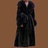 Autumn and winter big fur collar fashion fur coat women's medium and long thickened temperament loose casual coat