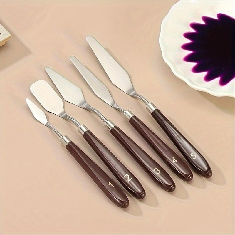 Cake Cream Spatula 5 Pcs/Set Stainless Steel Frosting Baking Pastry Tool Mixing Cake Icing Oil Painting Decorating Cream Toner
