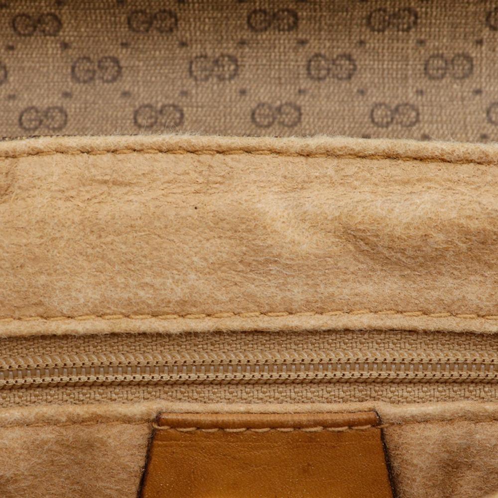 Gucci Old Gucci Shoulder Bag Micro GG Vintage Beige PVC Women Used