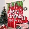Flat Printing Merry Christmas Popular Curtain New Year Polyester Without Electricity Birthday Party Use Curtains Set Of 2 Made
