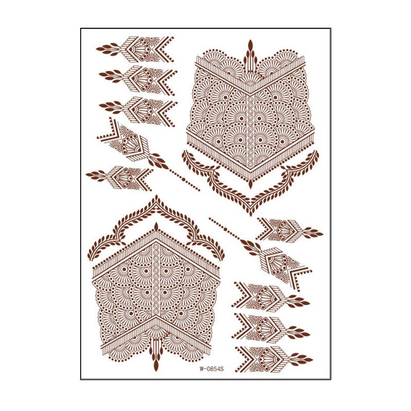 Tattoo Sticker, Brown Red, Indian Hannah, Waterproof, Lace Tattoo Sticker, Dance Decoration, Party Decoration, Exquisite Tattoo Sticker