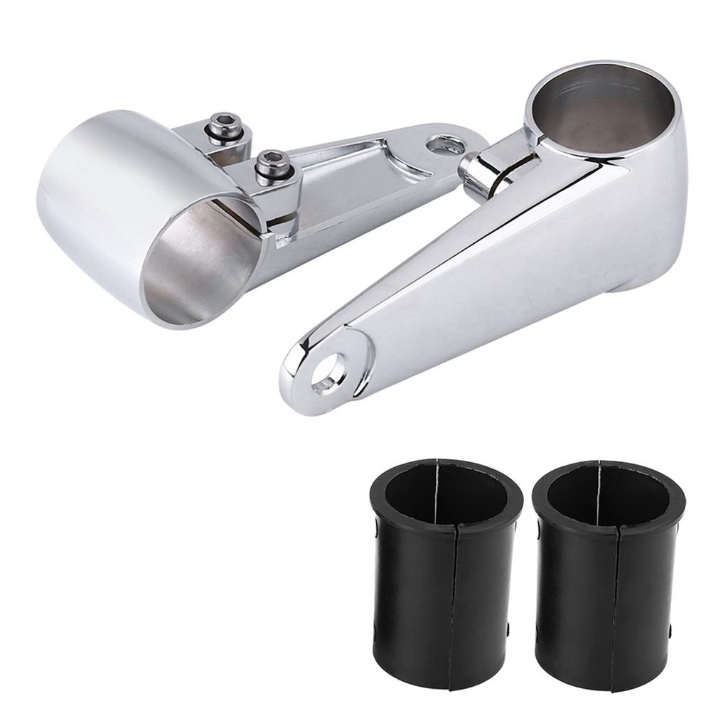 Chrome Motorcycle Headlight Side Mounting Front Fork Bracket for 35mm‑41mm Fork Tube