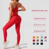 Peach Breathable Elastic Tight-Fit Yoga & Running Fitness Pants Set