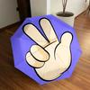1pc Three Hand Gesture Fashionable Automatic Opening/Closing Folding Umbrella with 8 Iron Bones, Plastic Handle Yy251015008