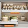 2Pc Pull Out Cabinet Kitchen Storage Rack Scalable Cabinet & Slide Rail Drawer Type Storage Tray Kitchen Organizer Cabinet Shelf