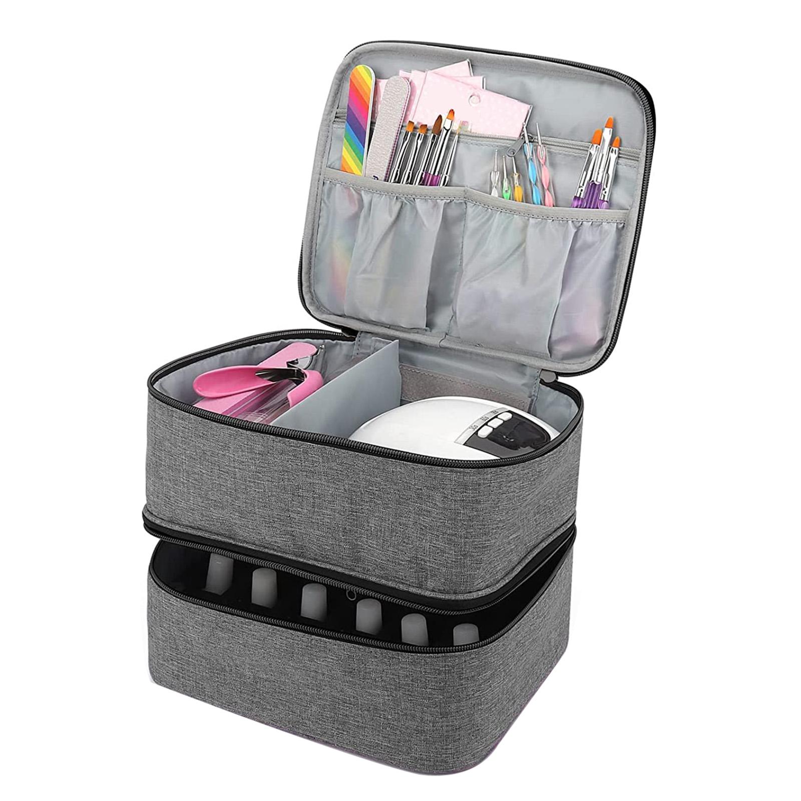 Nail Polish Storage Bag Travel Portable Organizer Double Layer Carrying Case Holds 30 Bottles for Fingernail Polish 1