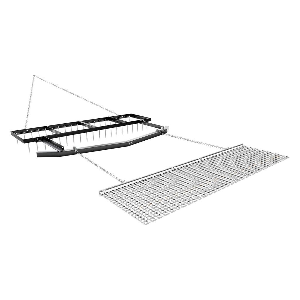 Drag Harrow, 6 Ft Tow-Behind Driveway Grader with Chain Harrow, Adjustable Width & 80lbs Load Capacity, Heavy Duty Lawn Leveling Rake, Fits ATVs UTVs