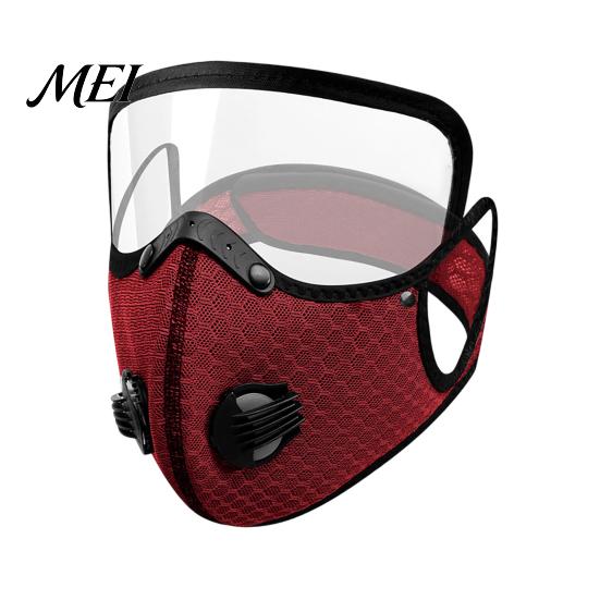 Safety Face Mask Cycling with Eye Shield, Breathing Valve, Lightweight Shield Protection Windproof Dust-proof Adjustable Goggle Protective All-weather