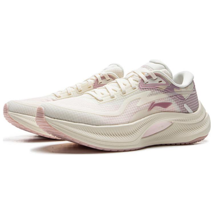 New LiNing Yueying 4 Wear Resistant Lightweight Rebound Low Top Casual Running Shoes Women's Ecru ARHV004-7