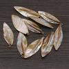 3Pcs, Natural Shell Pendant, Boho Handmade Golden Leaves Charms, for DIY Necklace Accessories, Jewelry Creative Making, Unique Unisex Crafts 1.5×5cm