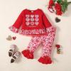 Valentine's Day Heart Print Infant & Toddler Top and Pants Set