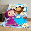 Russian animation Fairy Tale Masha and the Bear Cartoon Blanket Soft Four Seasons Home Bed Blanket Sofa Cover Office Napping Picnic Blanket M1