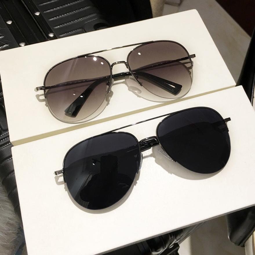 Stylish Gradient Tint Sunglasses for Men Big Frame Pilot Sun Eyeglasses Brand Style Design Anti-reflective Lunette De Soleil Homme